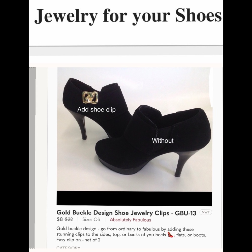 Gold Buckle Design Shoe Jewelry Clips - GBU-13